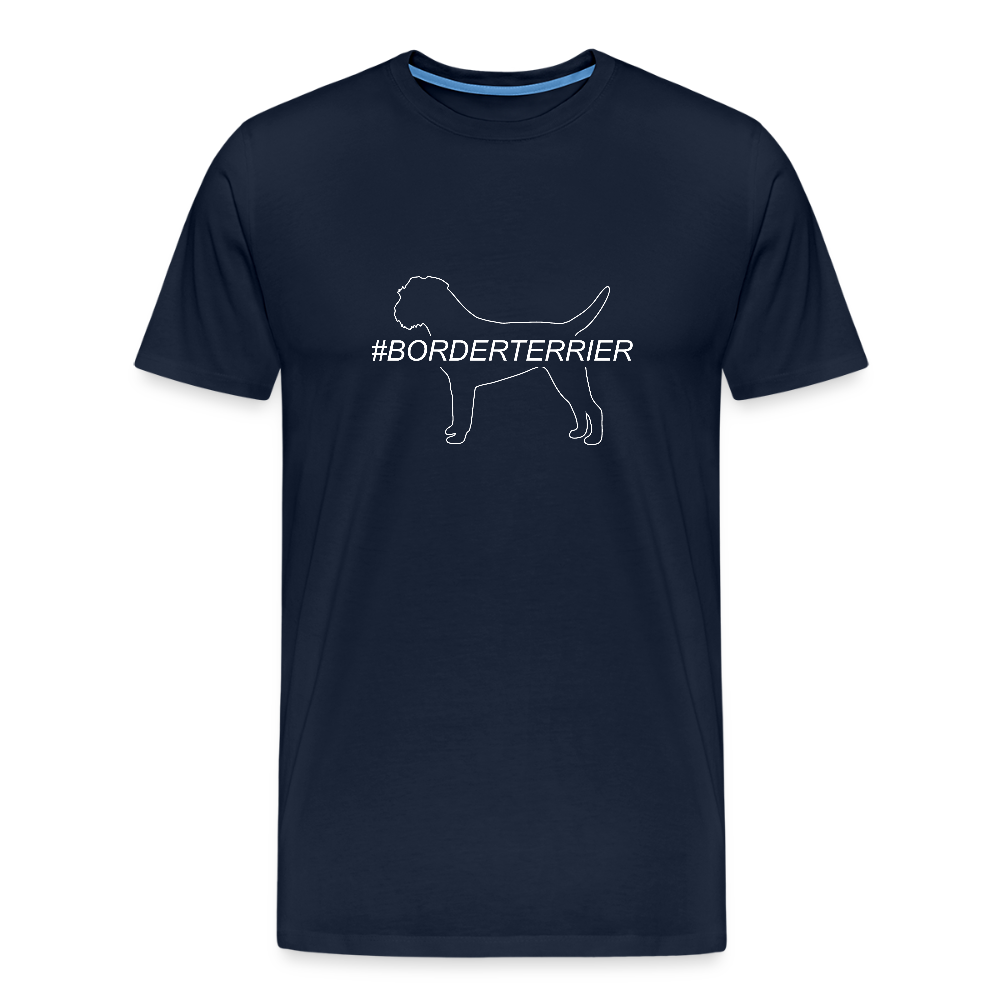 Männer Premium T-Shirt - Border Terrier - Hashtag - Navy