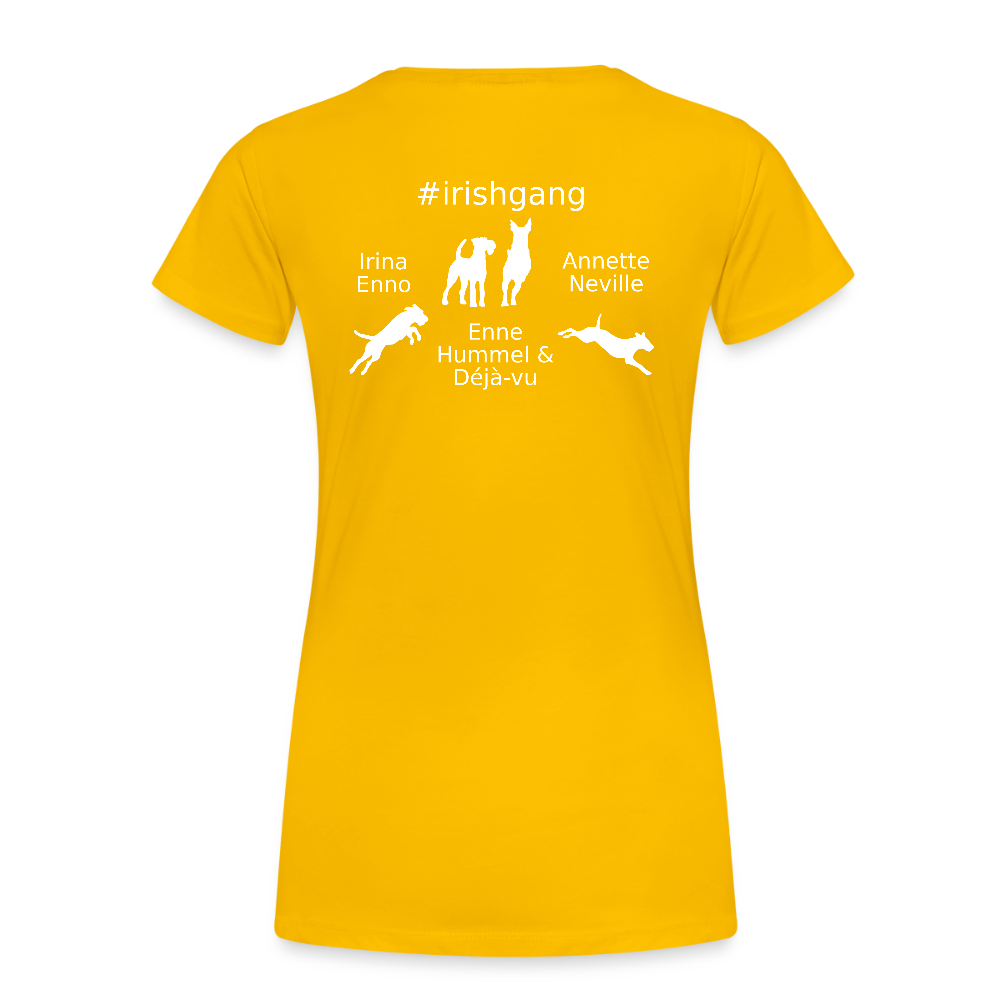 Frauen Premium T-Shirt - #IRISHGANG - Sonnengelb