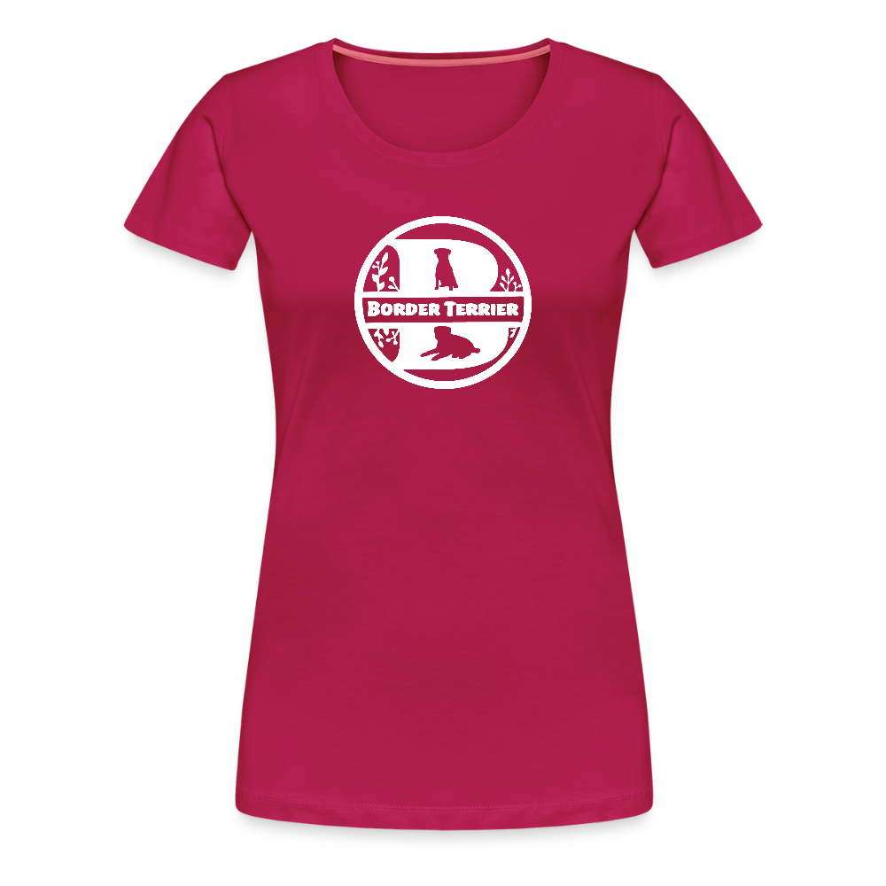 Women’s Premium T-Shirt - Border Terrier - Monogramm - dunkles Pink