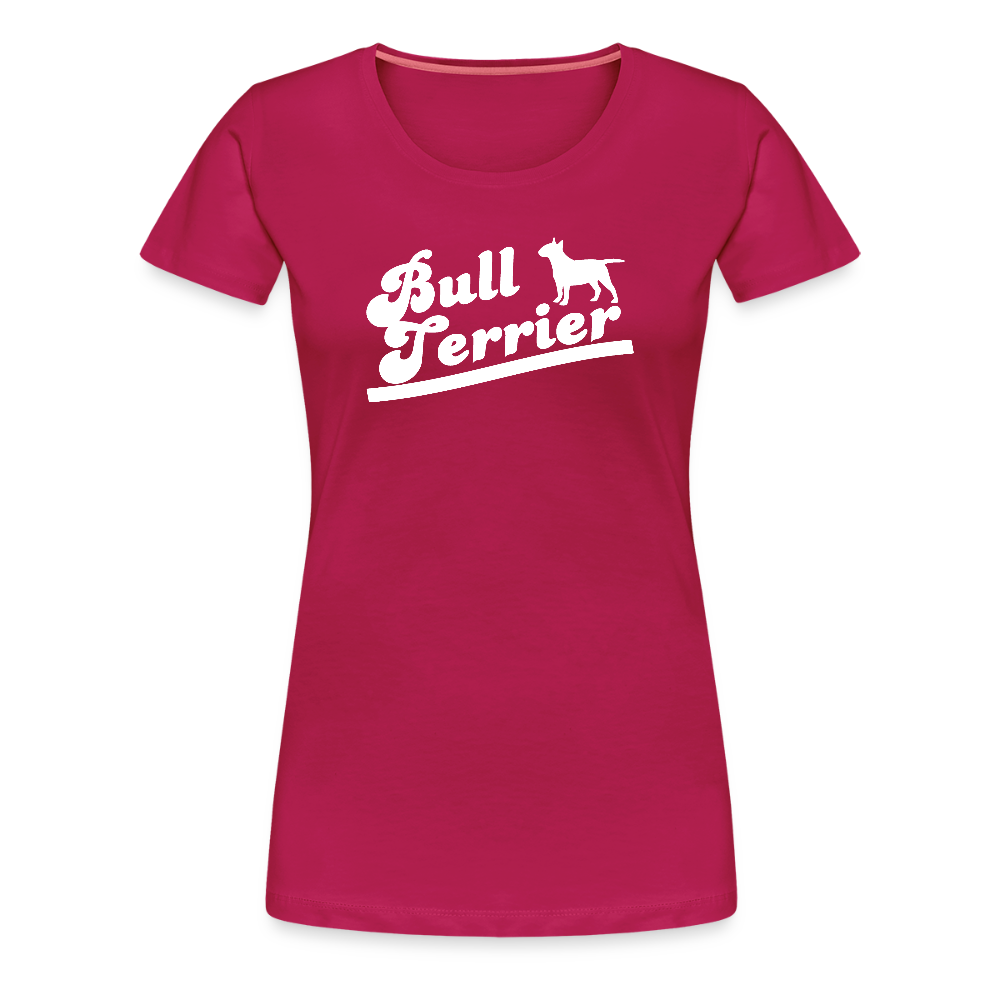 Women’s Premium T-Shirt - Bull Terrier-Schriftzug - dunkles Pink