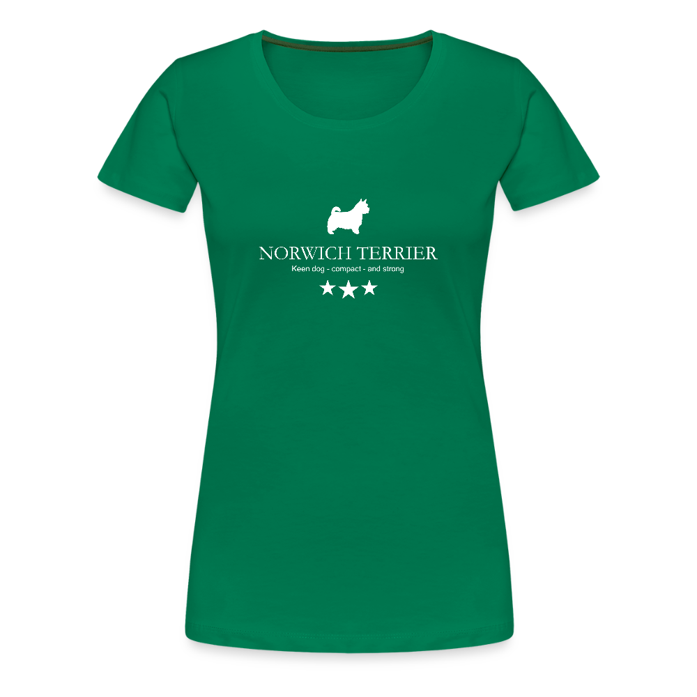 Women’s Premium T-Shirt - Norwich Terrier - Keen dog, compact and strong... - Kelly Green