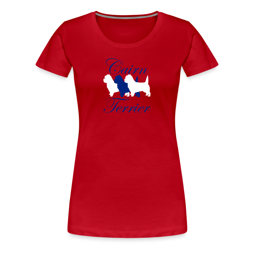 Women’s Premium T-Shirt - Cairn Terrier-Schriftzug - Rot