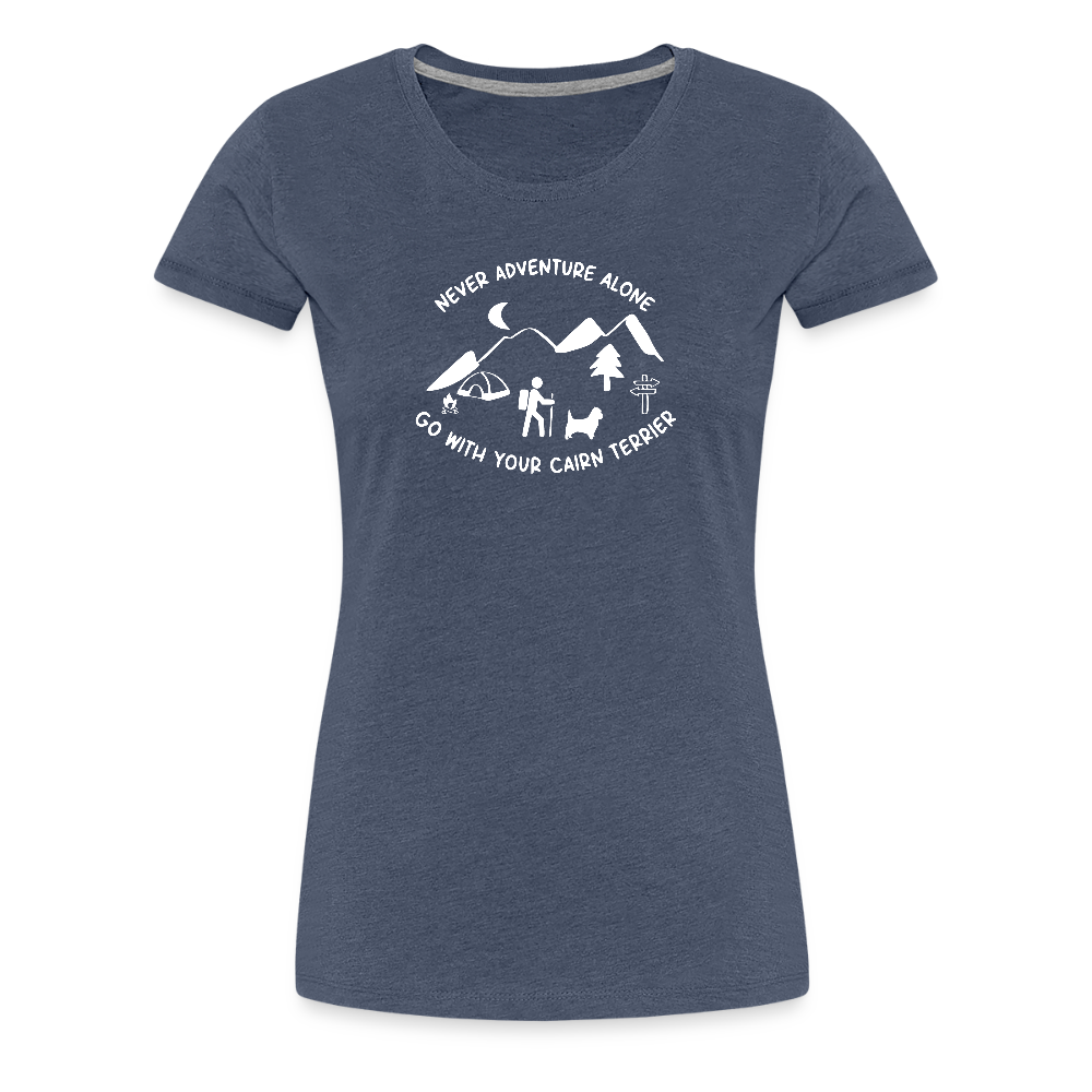 Women’s Premium T-Shirt - Cairn Terrier - Abenteuer - Blau meliert