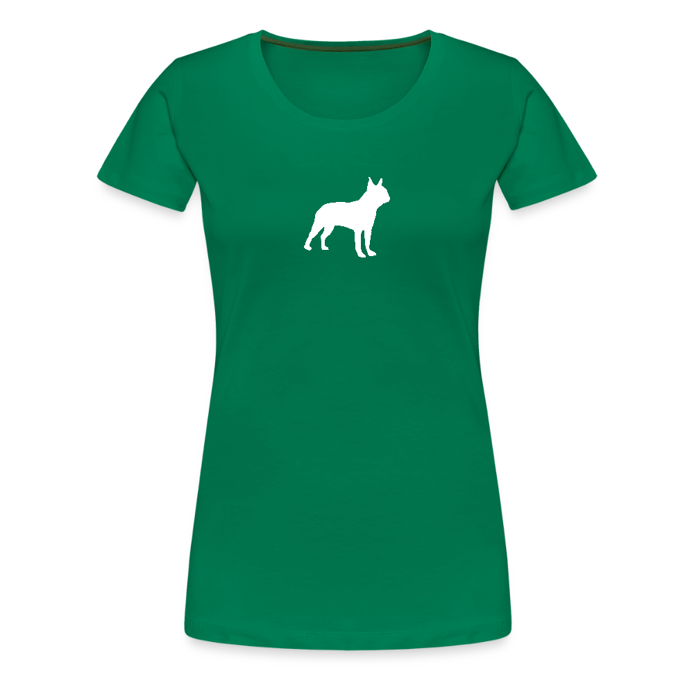 Boston Terrier-Silhouette | Women’s Premium T-Shirt - Kelly Green