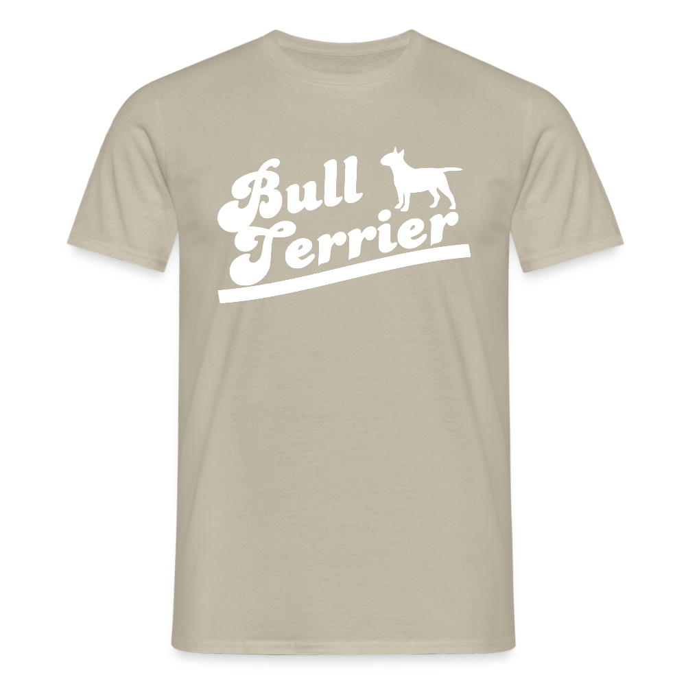 Bull Terrier-Schriftzug | Männer T-Shirt - Sandbeige