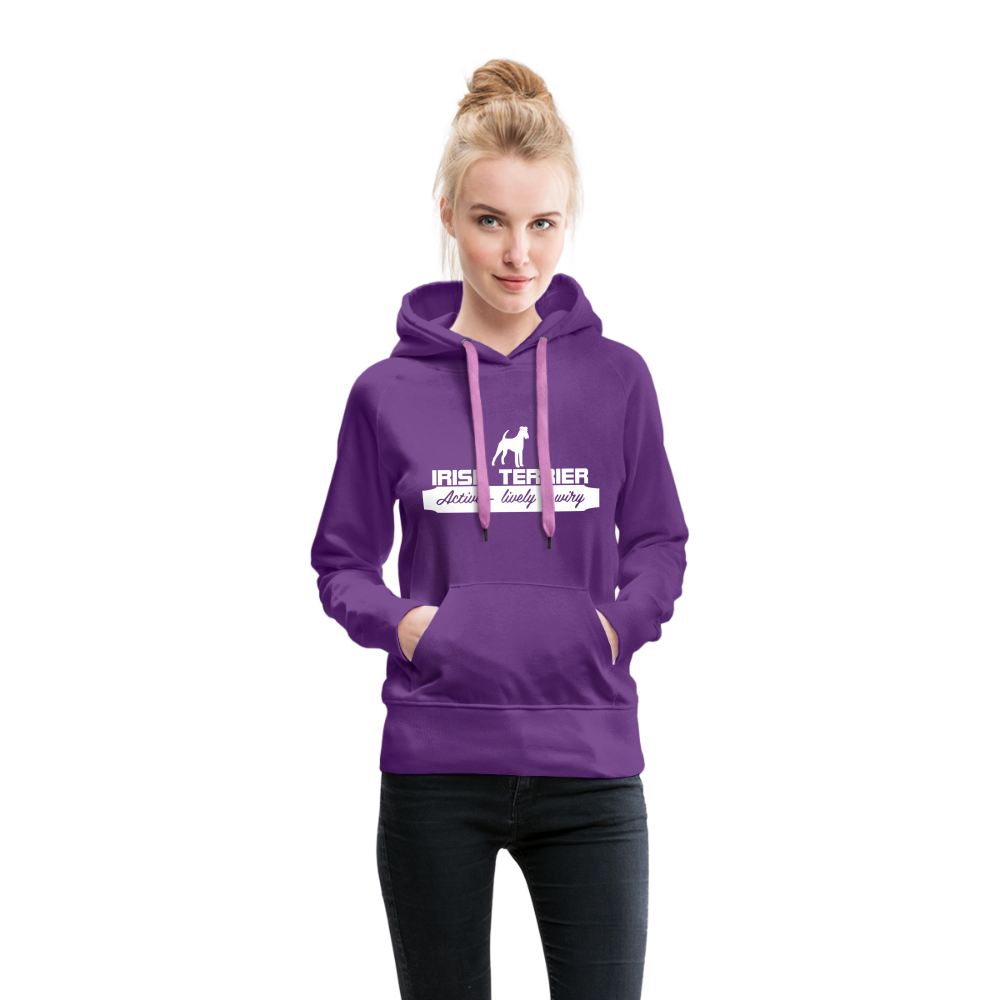 Irish Terrier - Active, lively, wiry... | Frauen Premium Hoodie - Purple