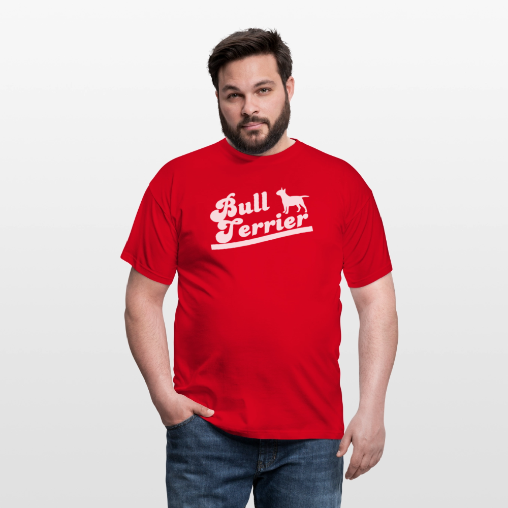 Bull Terrier-Schriftzug | Männer T-Shirt - Rot
