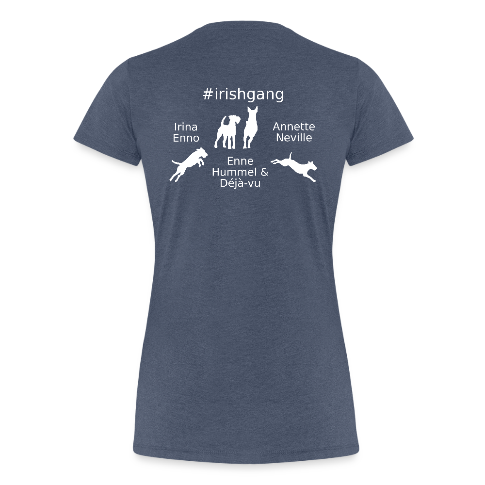 Frauen Premium T-Shirt - #IRISHGANG - Blau meliert