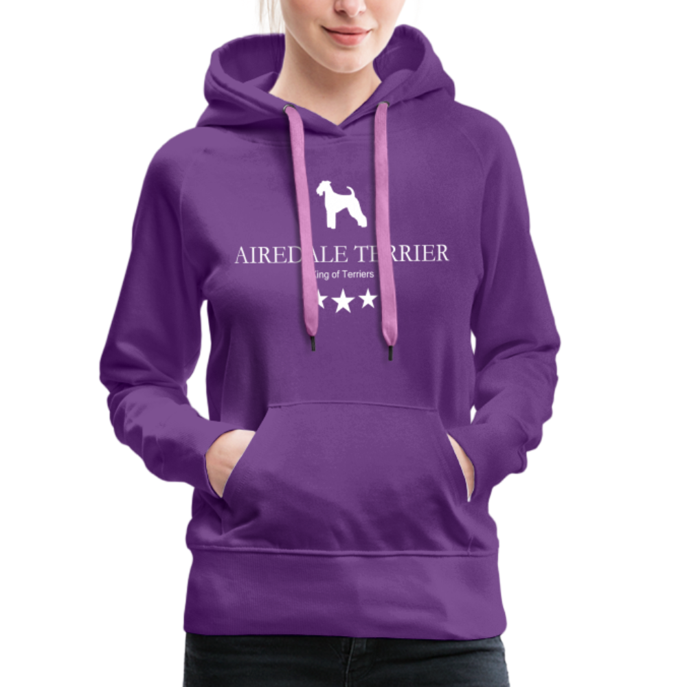 Frauen Premium Hoodie - Airedale Terrier - King of terriers... - Purple