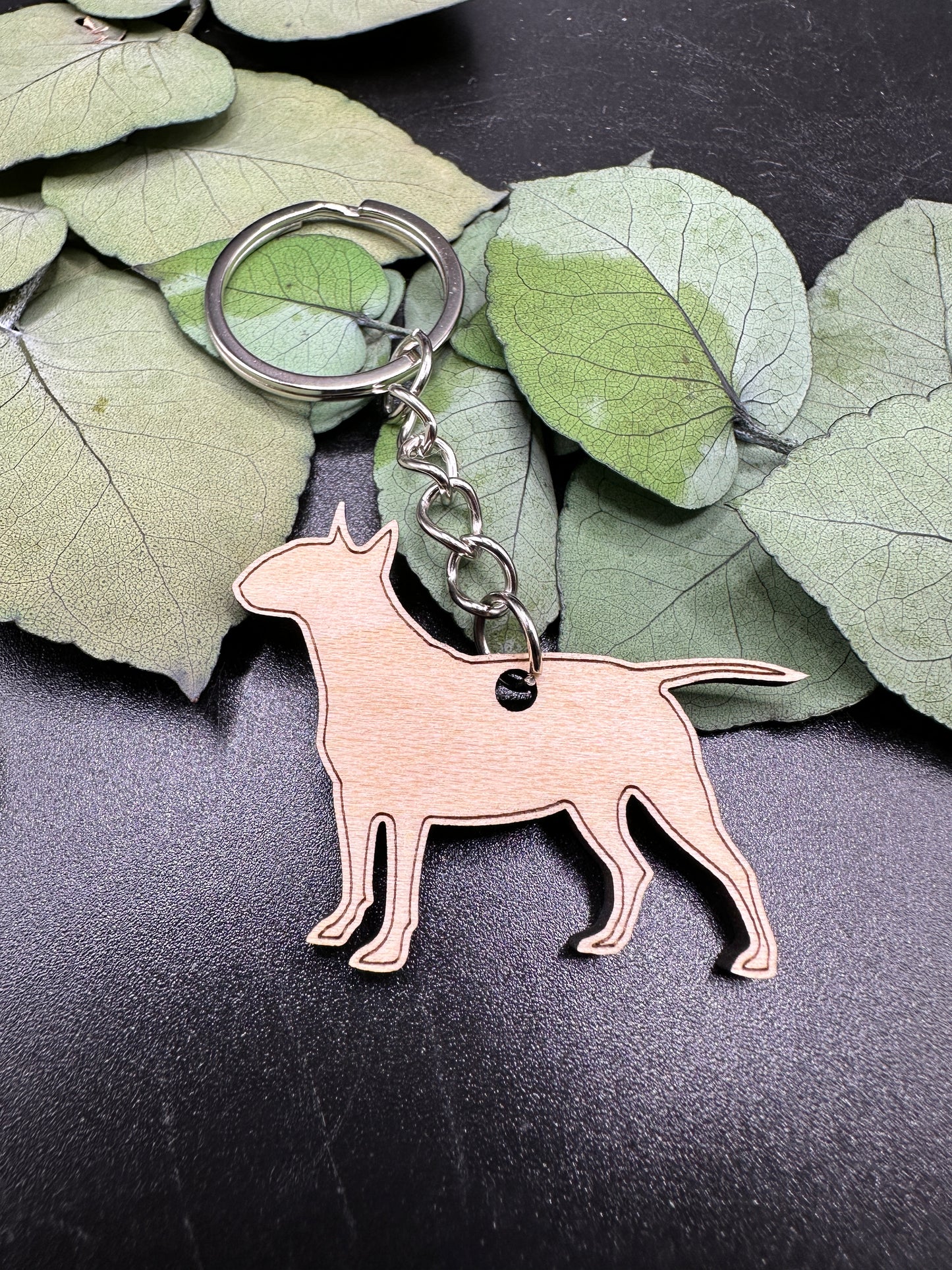 Terrier-Schlüsselanhänger aus Holz