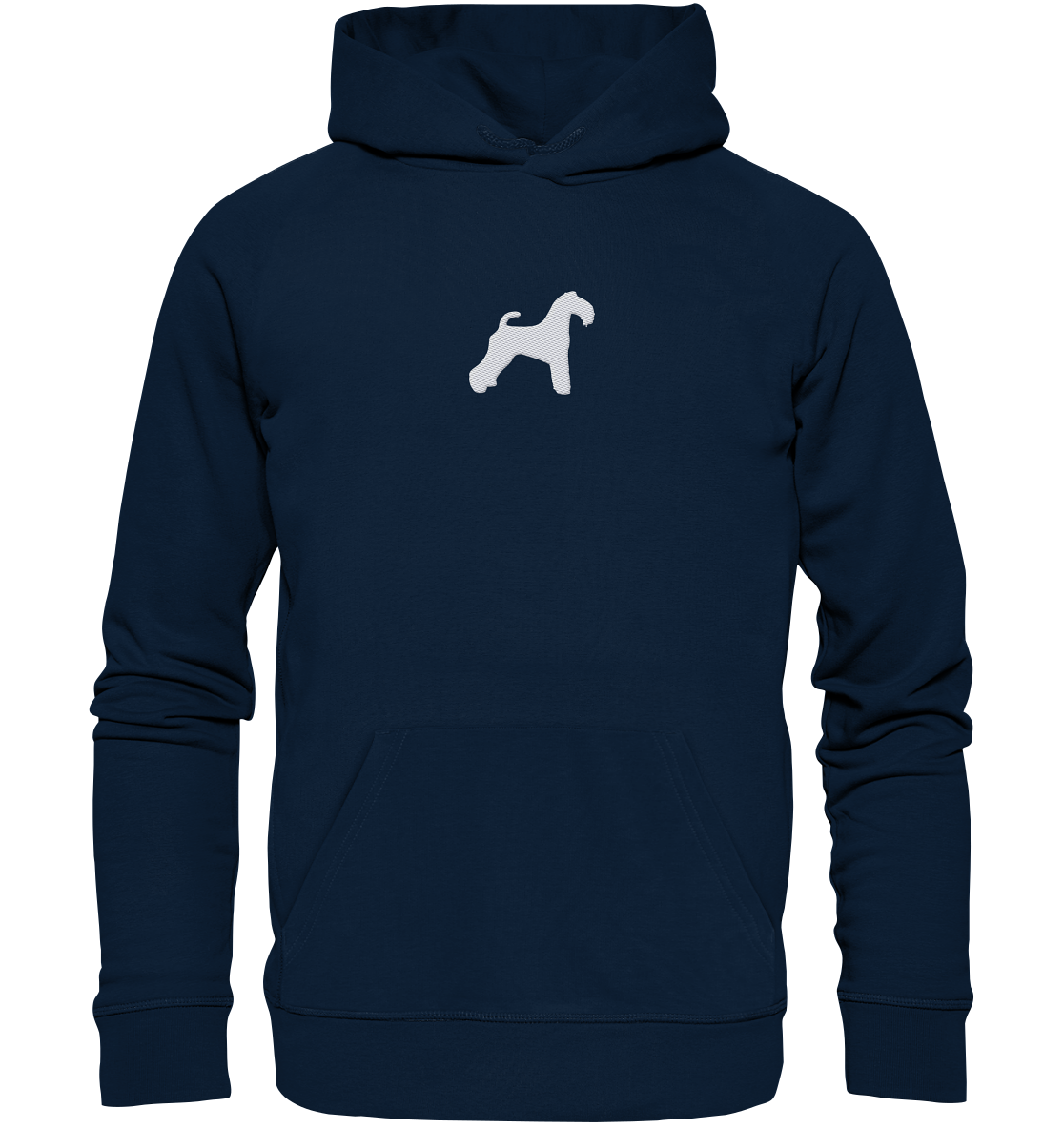 Kerry Blue Terrier-Silhouette - Organic Hoodie (Stick)