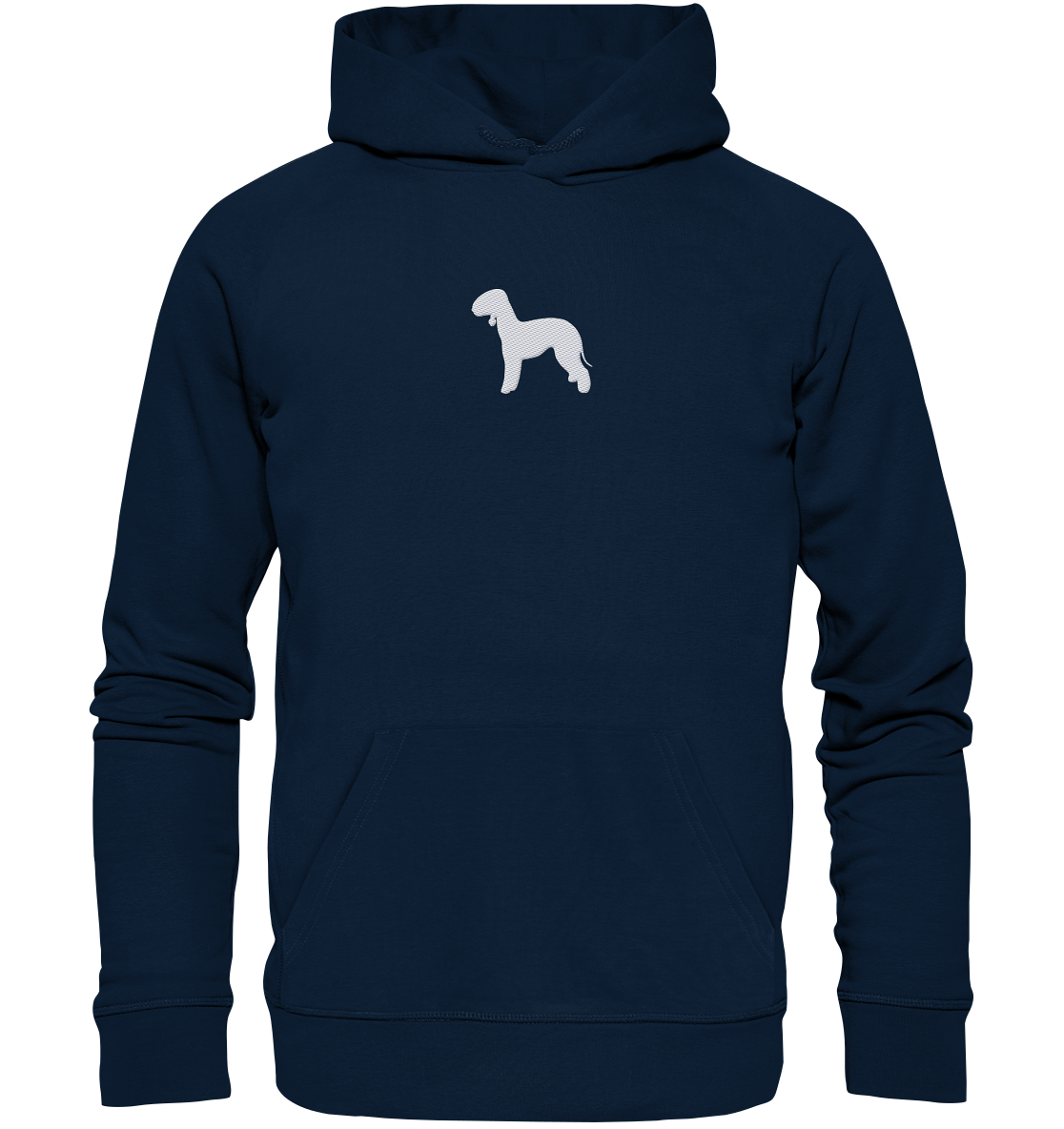 Bedlington Terrier-Silhouette - Organic Hoodie (Stick)
