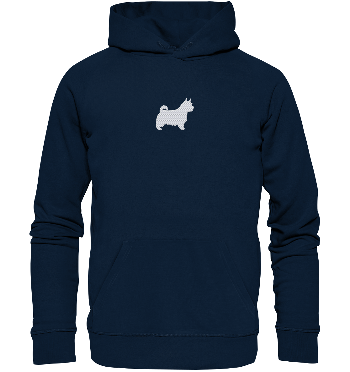 Norwich Terrier-Silhouette - Organic Hoodie (Stick)