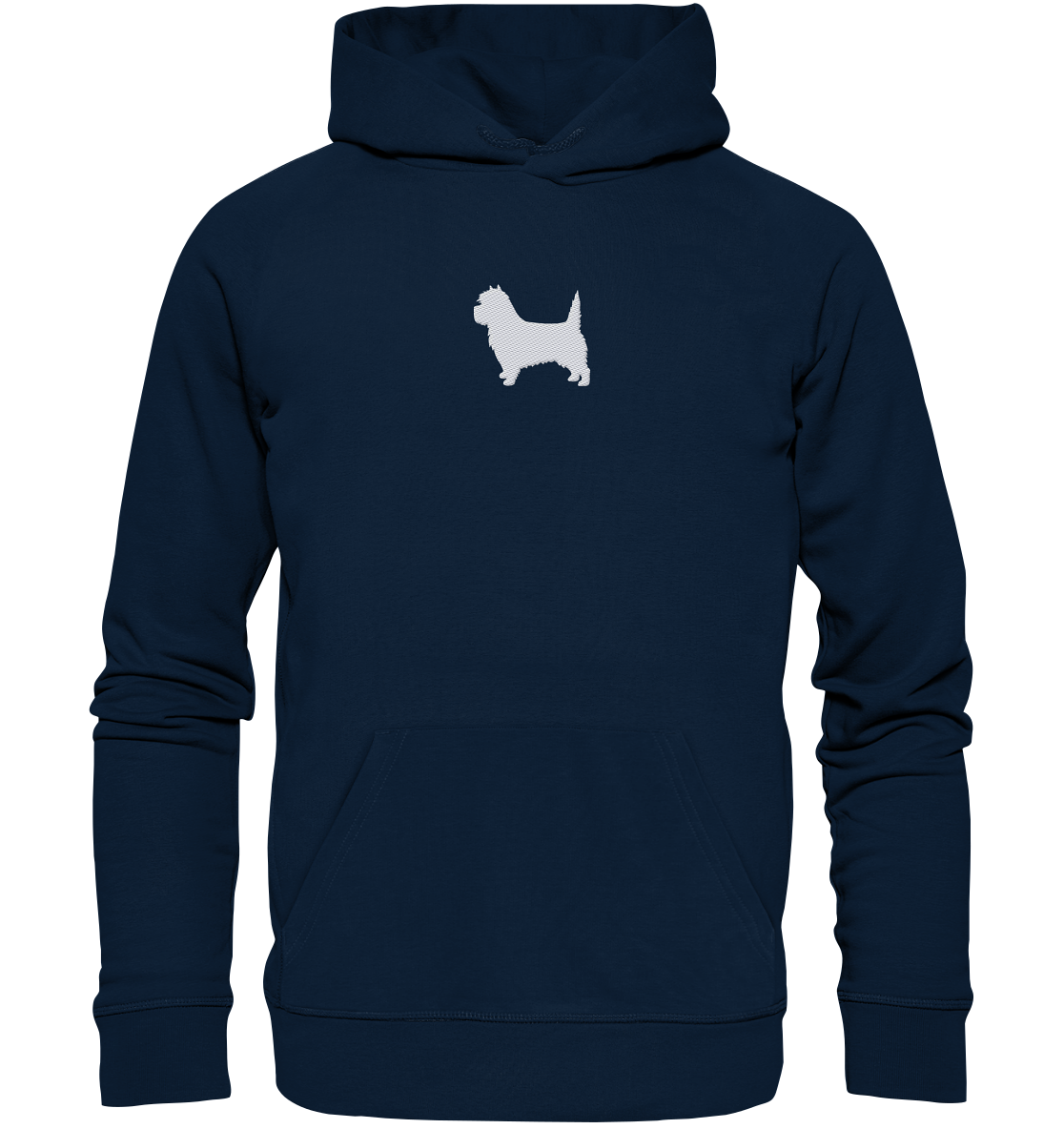 Cairn Terrier-Silhouette - Organic Hoodie (Stick)