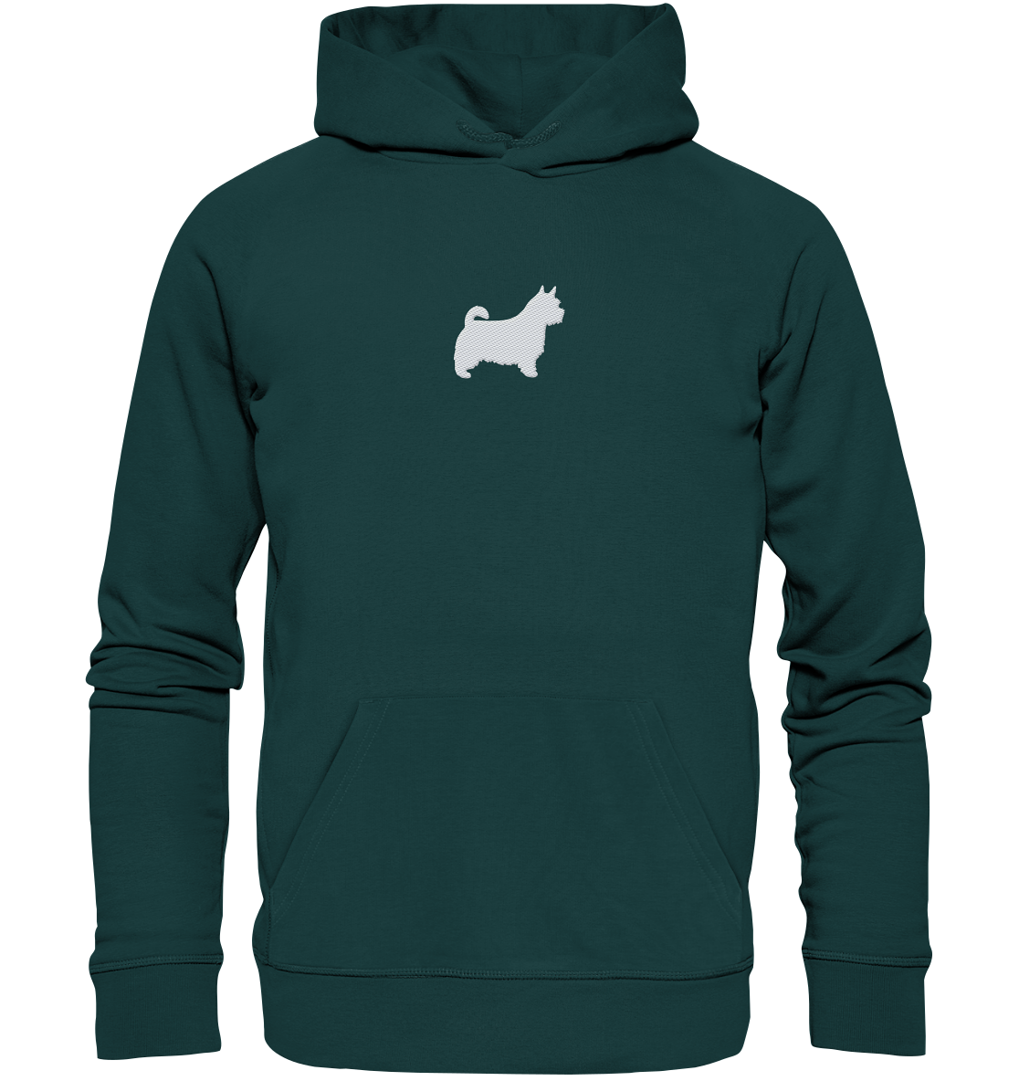 Norwich Terrier-Silhouette - Organic Hoodie (Stick)