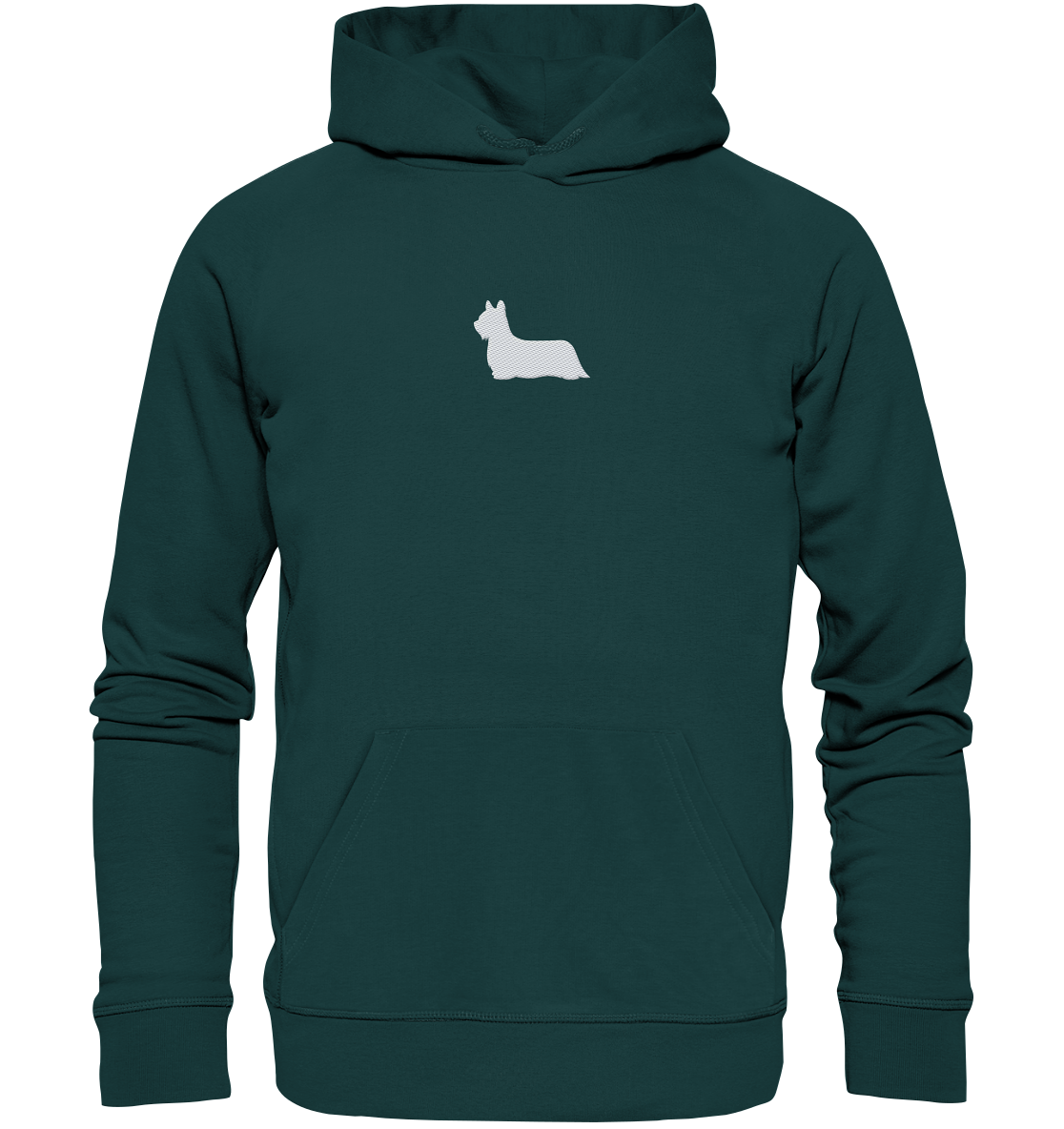 Skye Terrier-Silhouette - Organic Hoodie (Stick)
