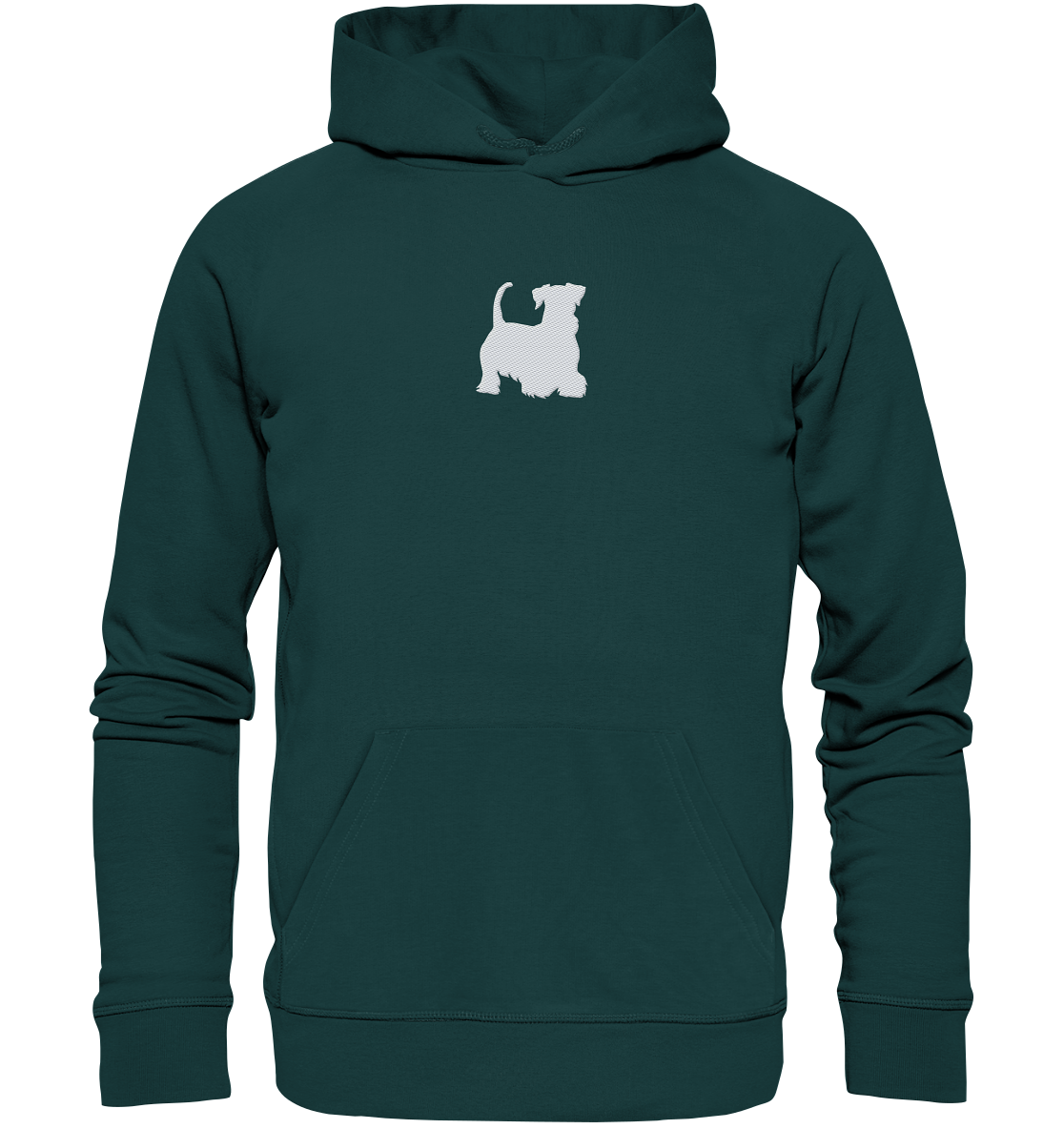 Cesky Terrier-Silhouette - Organic Hoodie (Stick)