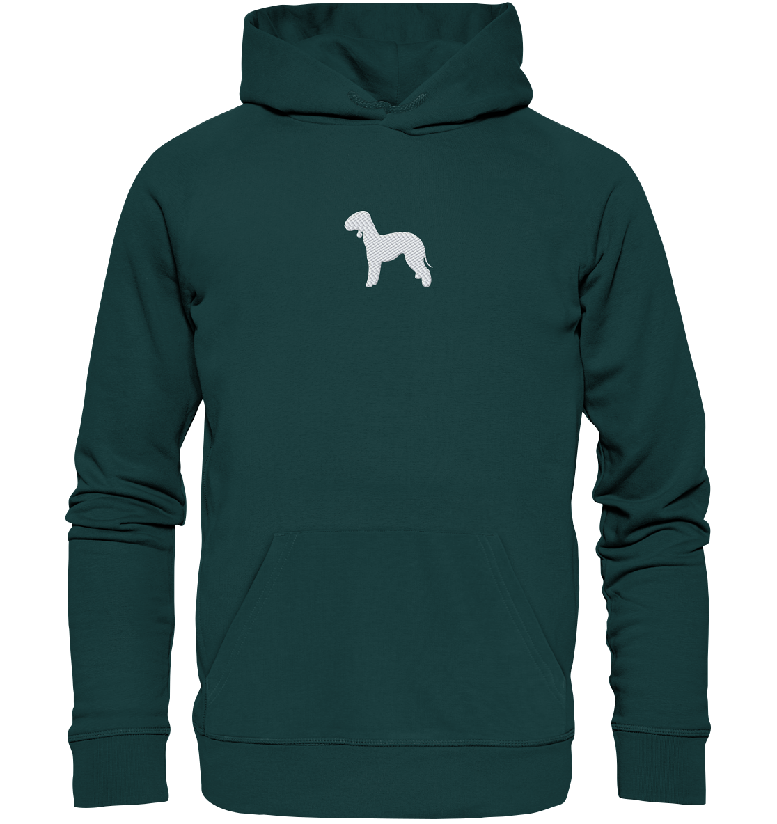 Bedlington Terrier-Silhouette - Organic Hoodie (Stick)