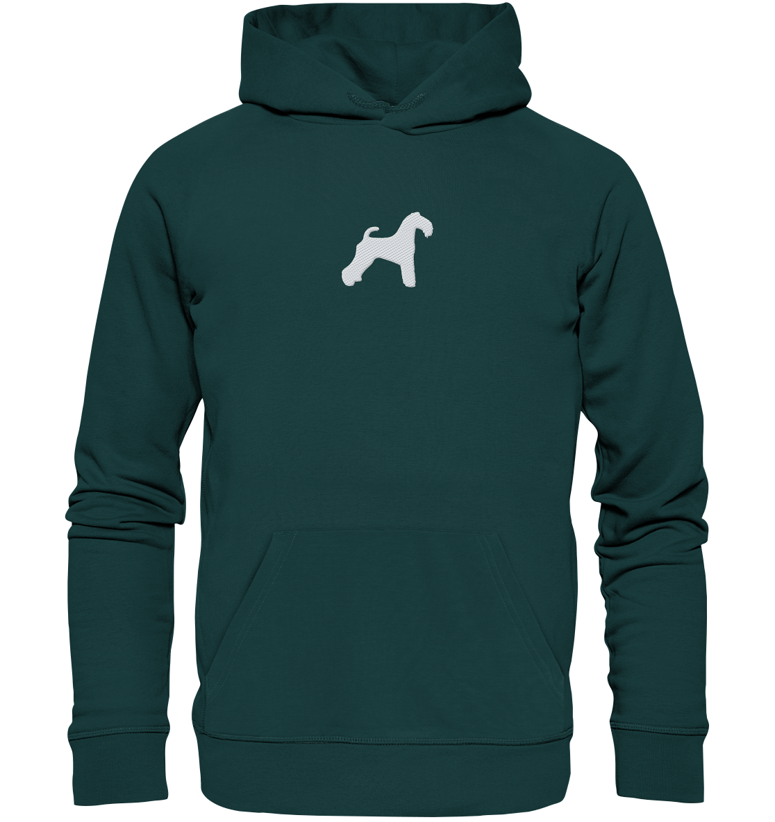 Kerry Blue Terrier-Silhouette - Organic Hoodie (Stick)
