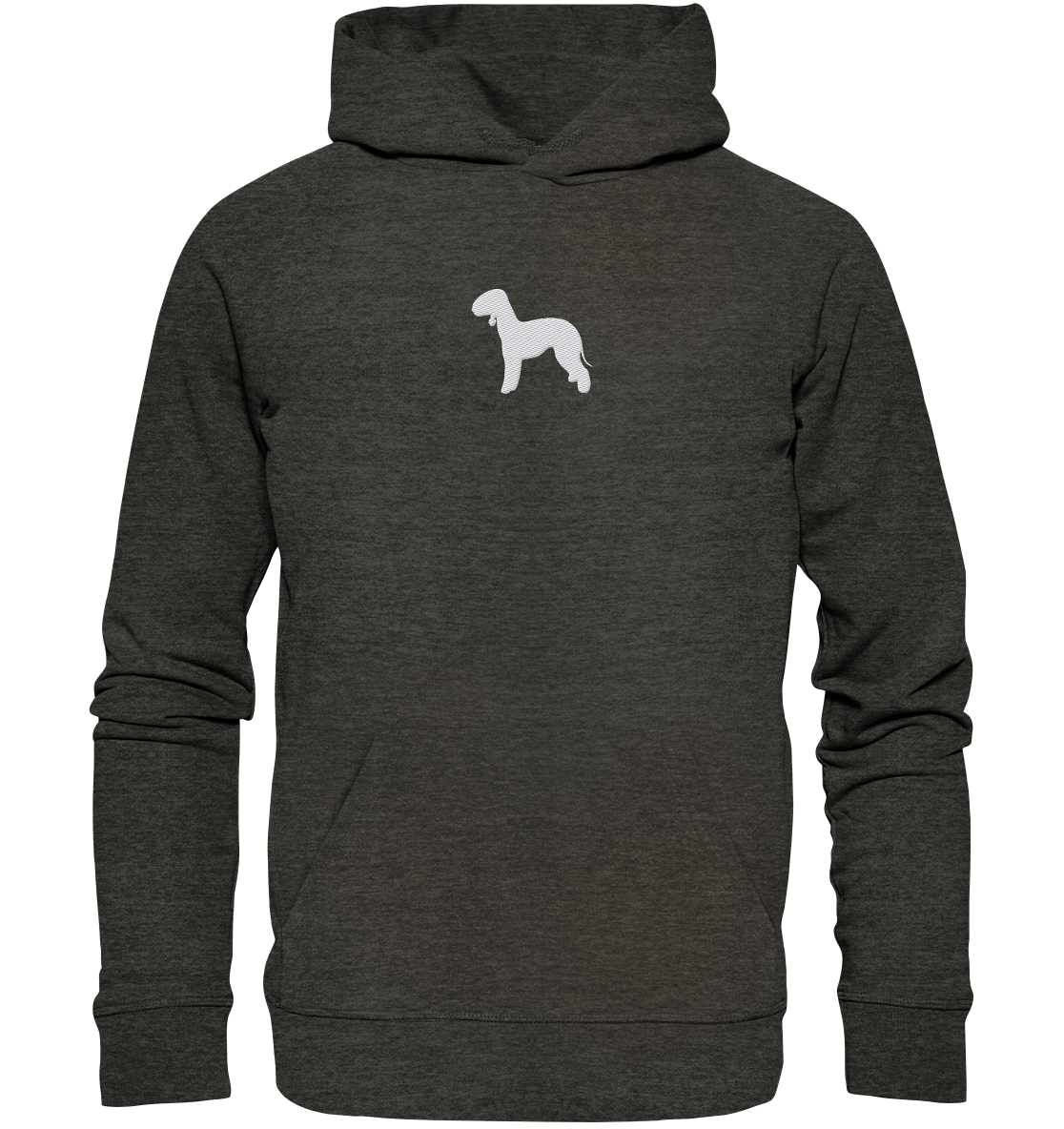 Bedlington Terrier-Silhouette - Organic Hoodie (Stick)