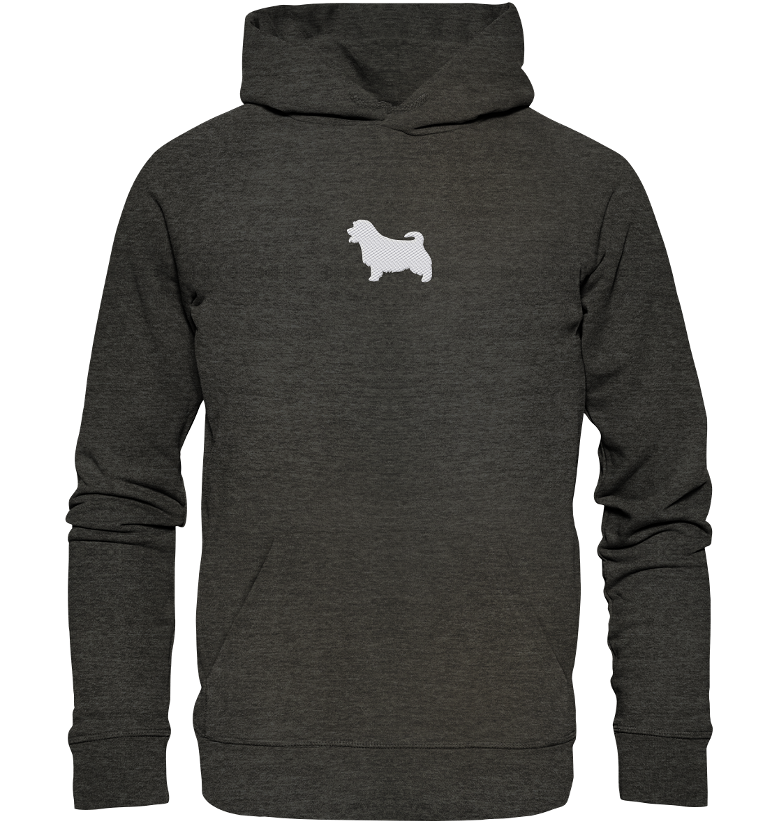 Norfolk Terrier-Silhouette - Organic Hoodie (Stick)