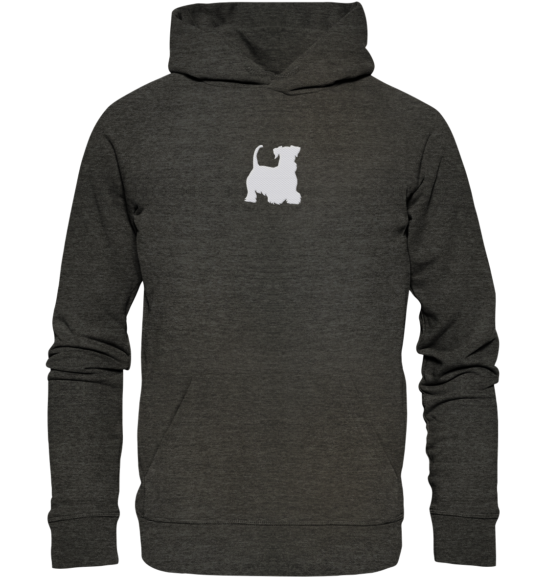 Cesky Terrier-Silhouette - Organic Hoodie (Stick)
