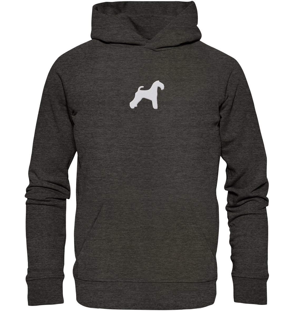 Kerry Blue Terrier-Silhouette - Organic Hoodie (Stick)
