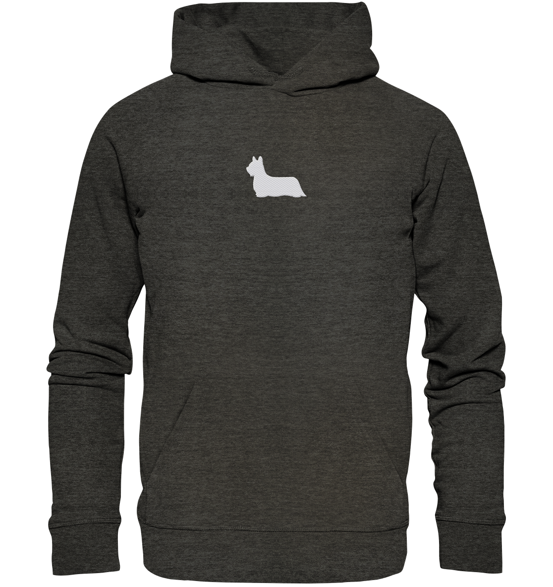 Skye Terrier-Silhouette - Organic Hoodie (Stick)