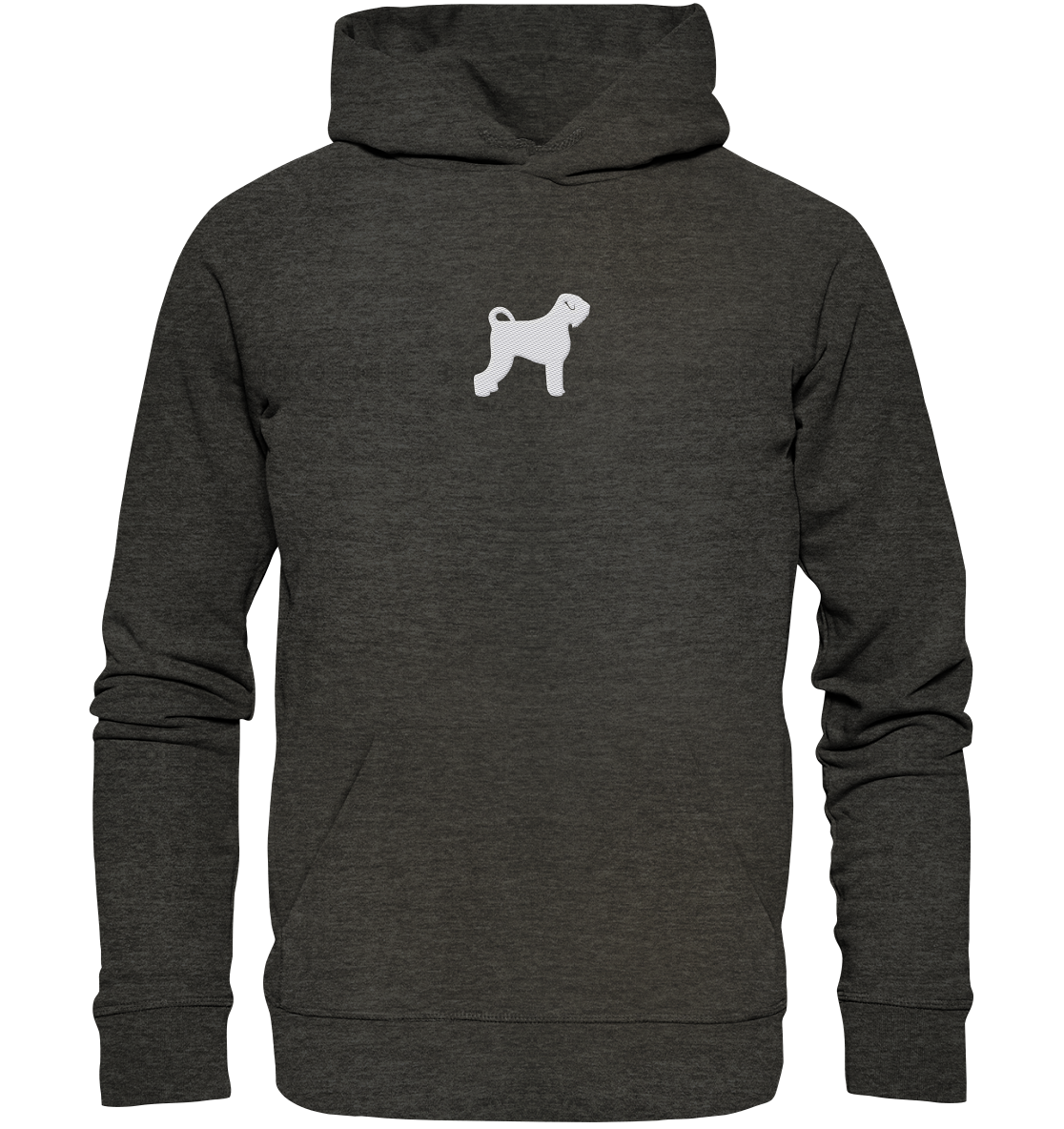 Schwarzer Russischer Terrier-Silhouette - Organic Hoodie (Stick)