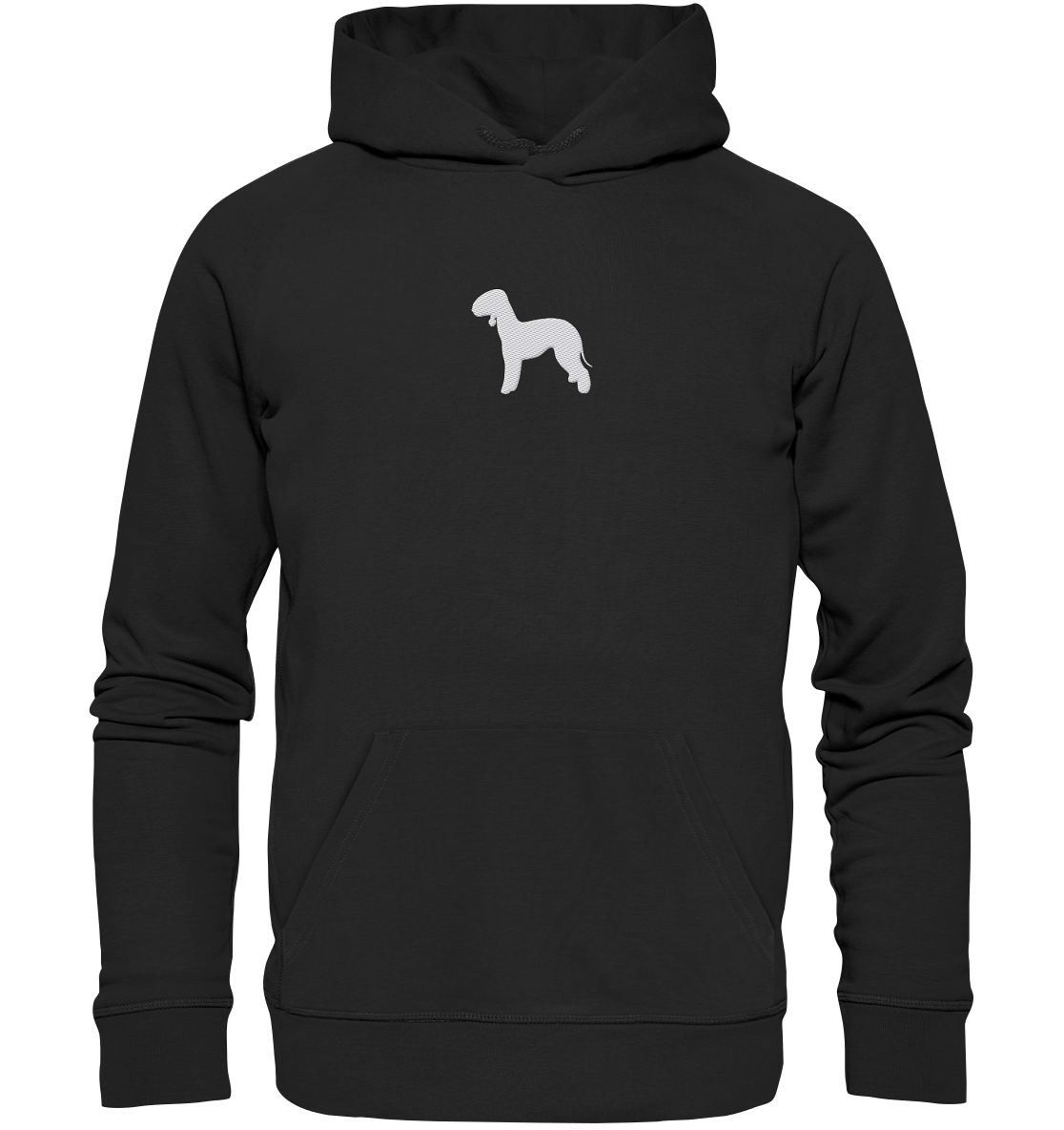 Bedlington Terrier-Silhouette - Organic Hoodie (Stick)