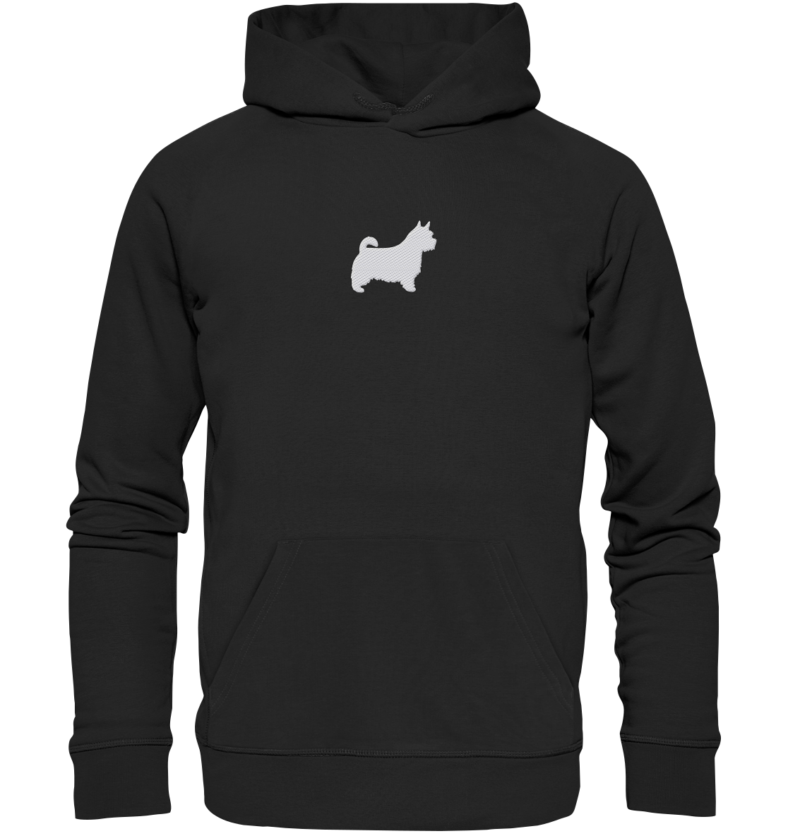 Norwich Terrier-Silhouette - Organic Hoodie (Stick)