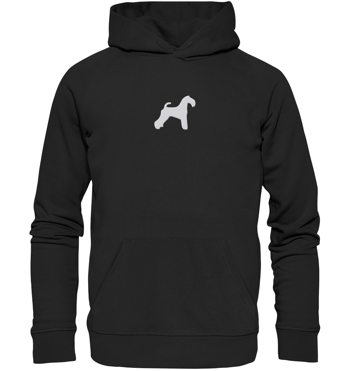 Kerry Blue Terrier-Silhouette - Organic Hoodie (Stick)