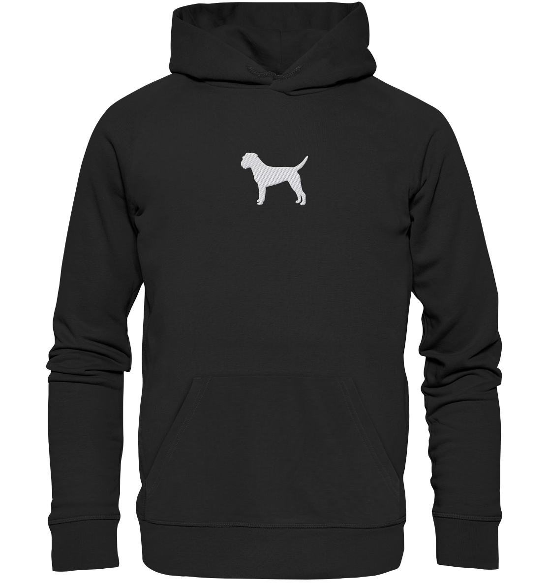 Border Terrier-Silhouette - Organic Hoodie (Stick)
