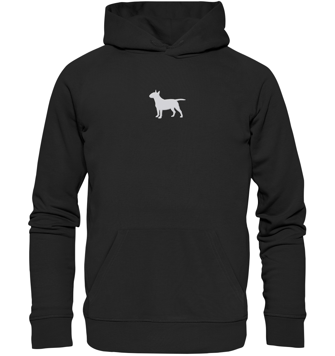 Bull Terrier-Silhouette - Organic Hoodie (Stick)