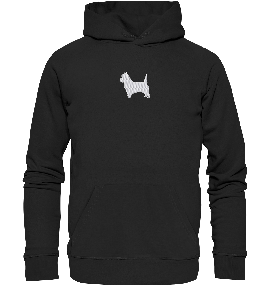 Cairn Terrier-Silhouette - Organic Hoodie (Stick)