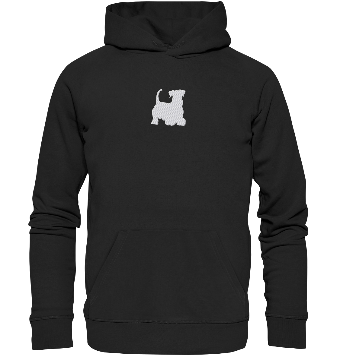 Cesky Terrier-Silhouette - Organic Hoodie (Stick)