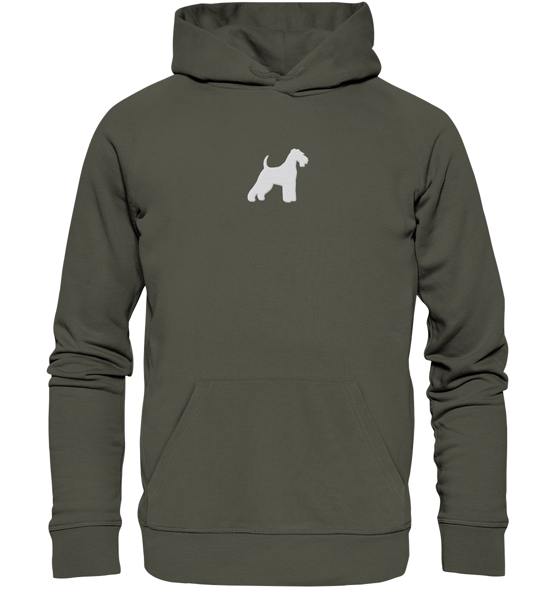 Welsh Terrier-Silhouette - Organic Hoodie (Stick)