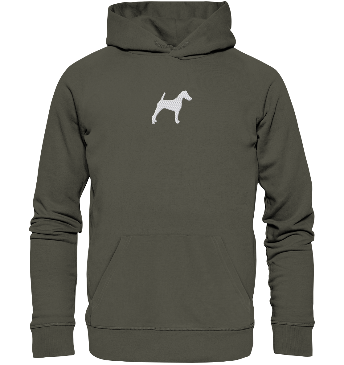 Glatthaar Foxterrier Terrier-Silhouette - Organic Hoodie (Stick)