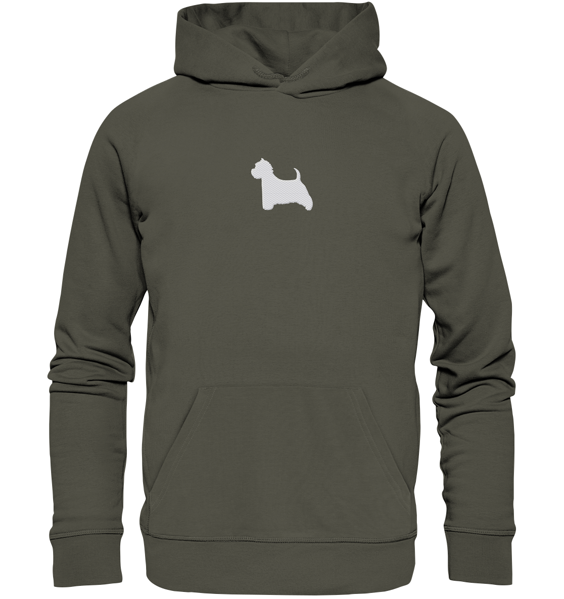 West Highland White Terrier-Silhouette - Organic Hoodie (Stick)