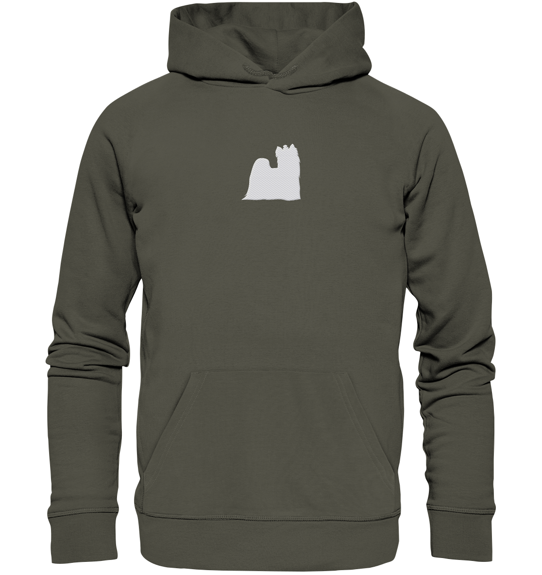 Yorkshire Terrier-Silhouette - Organic Hoodie (Stick)