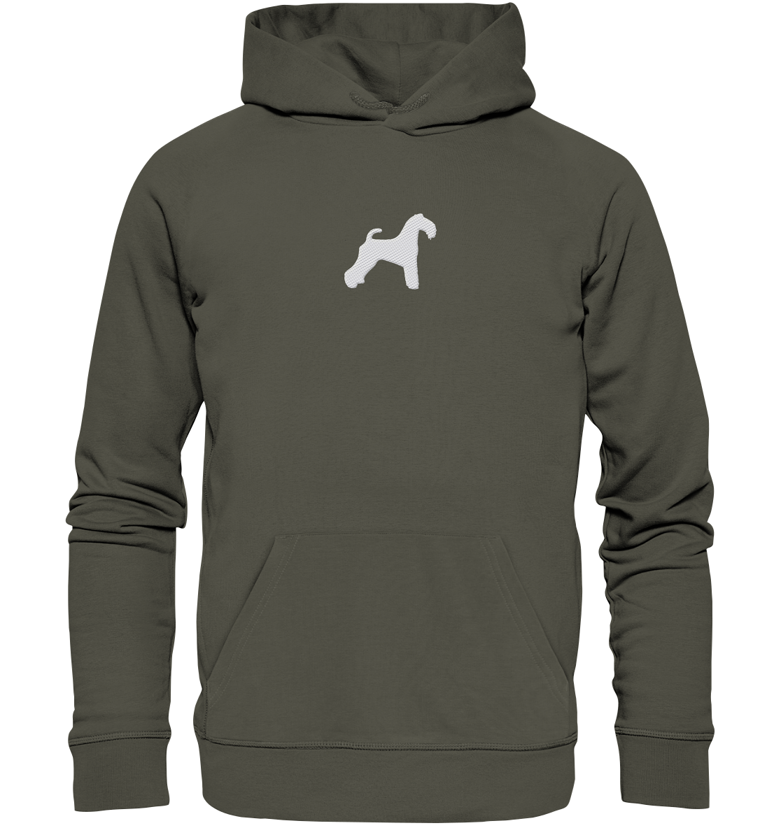 Kerry Blue Terrier-Silhouette - Organic Hoodie (Stick)