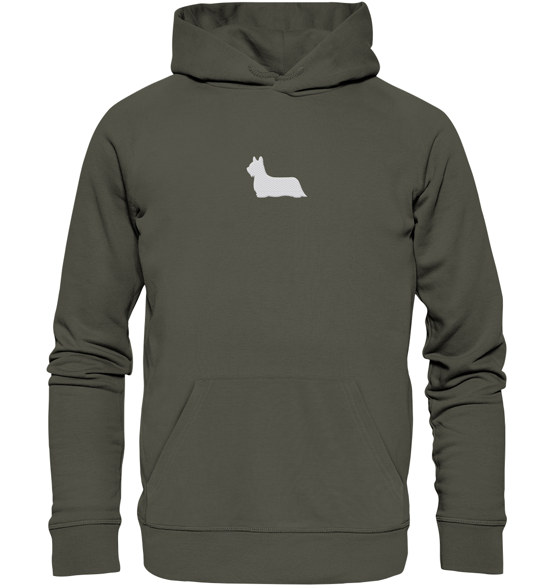 Skye Terrier-Silhouette - Organic Hoodie (Stick)