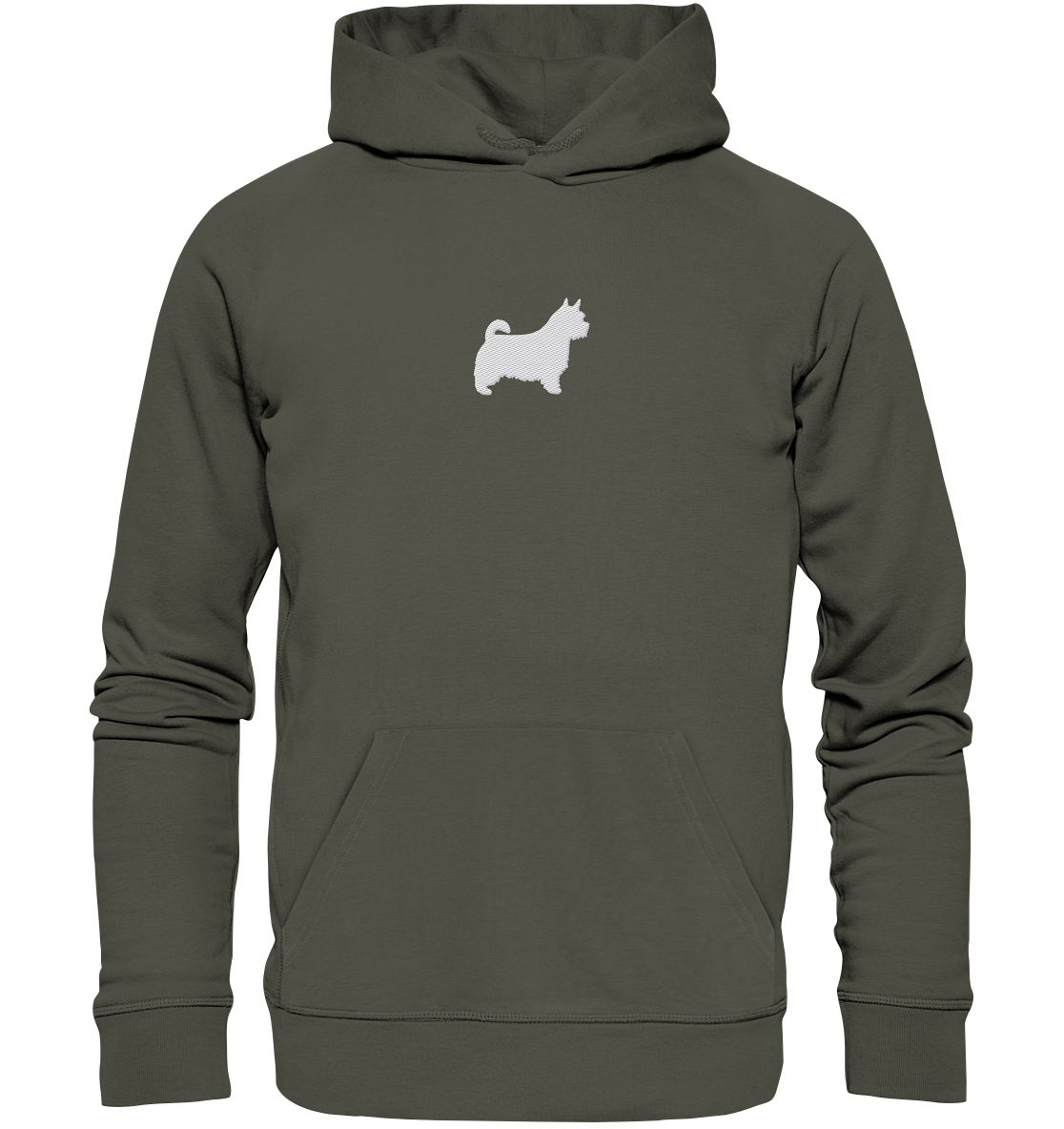 Norwich Terrier-Silhouette - Organic Hoodie (Stick)