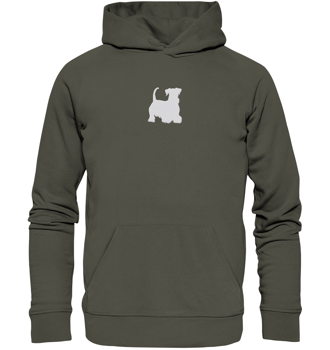 Cesky Terrier-Silhouette - Organic Hoodie (Stick)