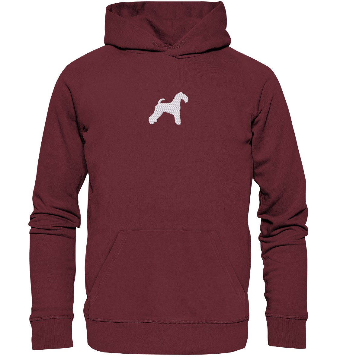 Kerry Blue Terrier-Silhouette - Organic Hoodie (Stick)