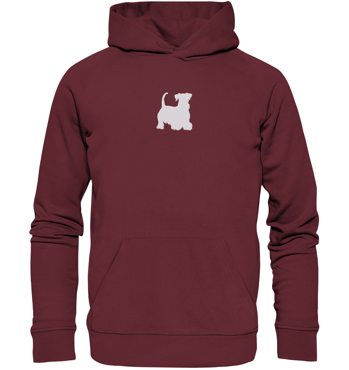 Cesky Terrier-Silhouette - Organic Hoodie (Stick)
