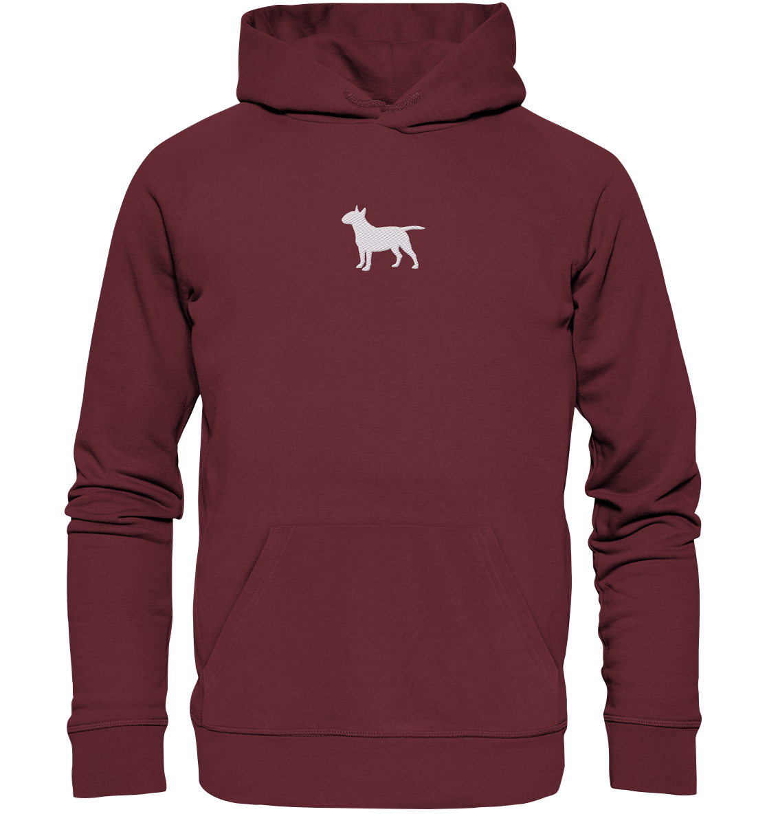Bull Terrier-Silhouette - Organic Hoodie (Stick)