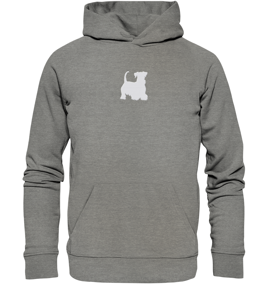 Cesky Terrier-Silhouette - Organic Hoodie (Stick)