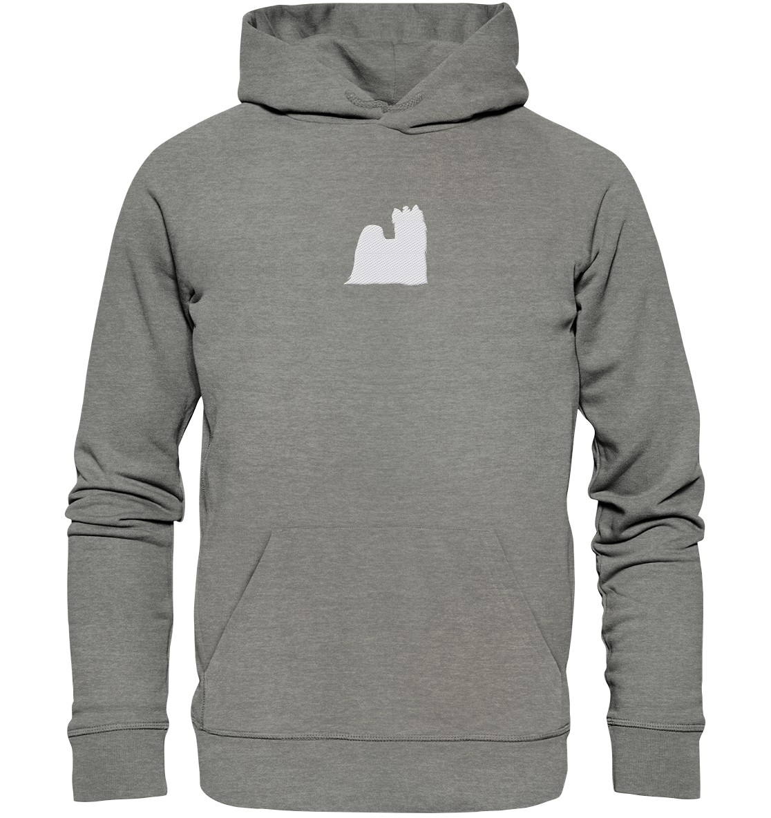 Yorkshire Terrier-Silhouette - Organic Hoodie (Stick)