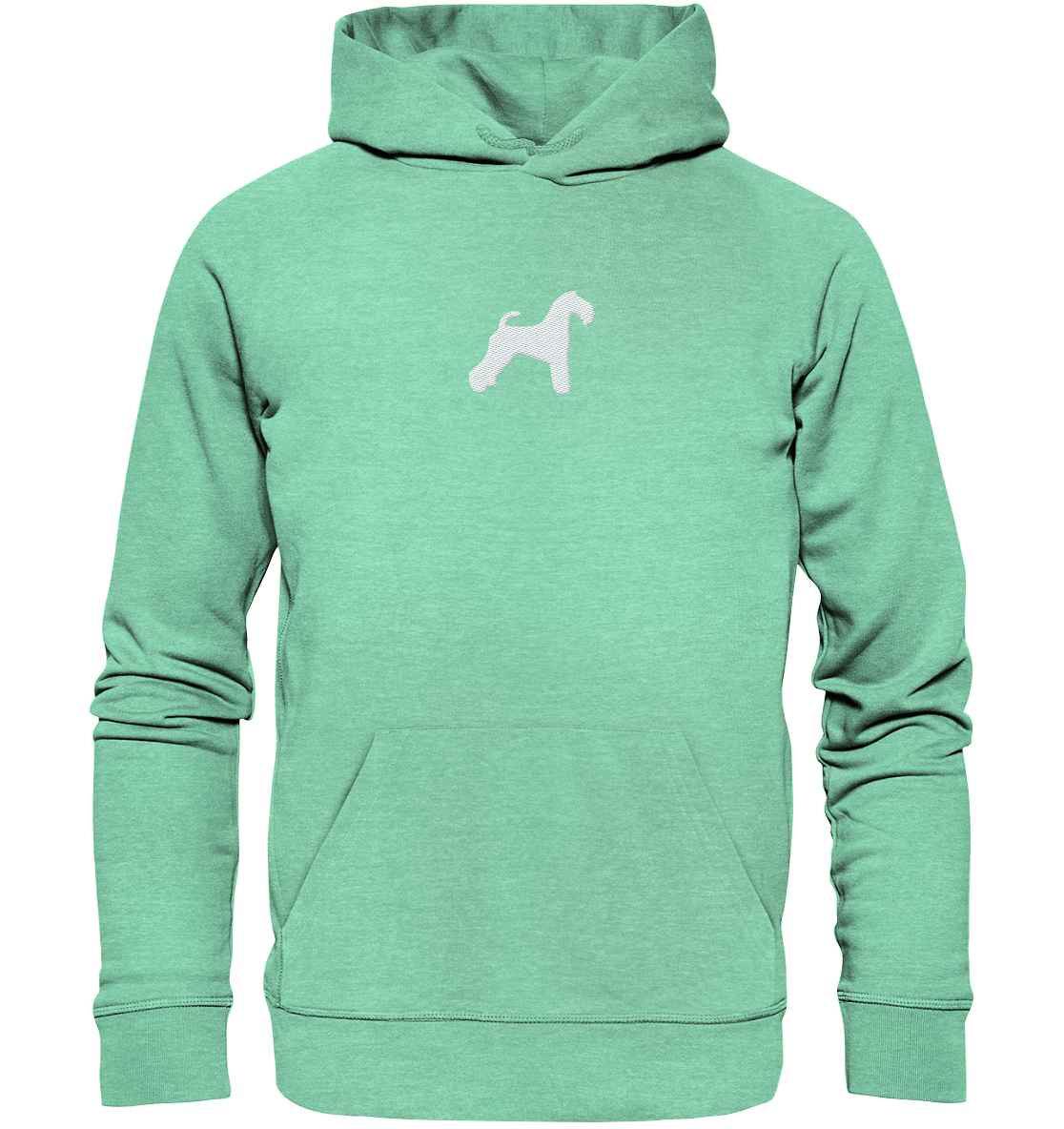 Kerry Blue Terrier-Silhouette - Organic Hoodie (Stick)